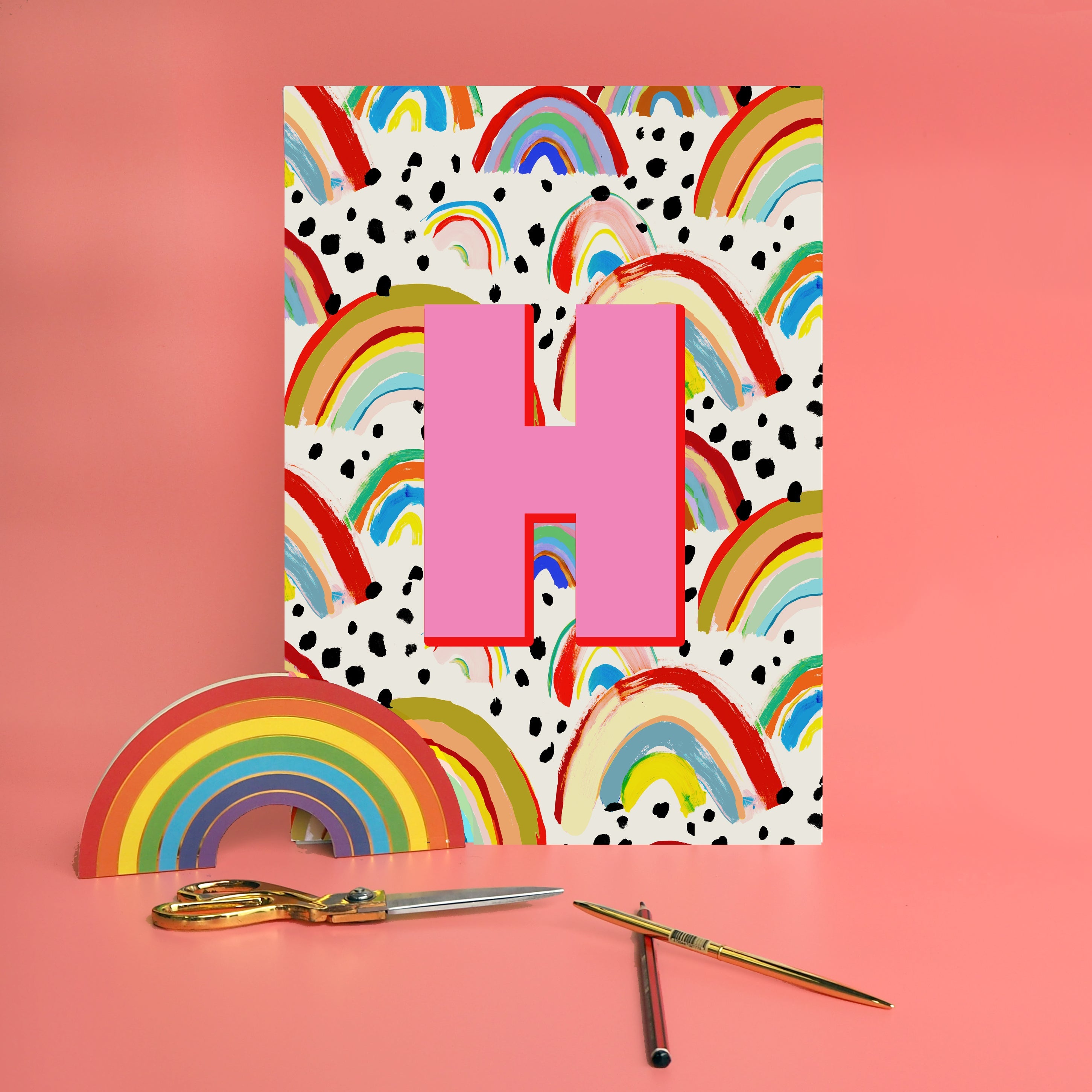 Rainbow Initial Print