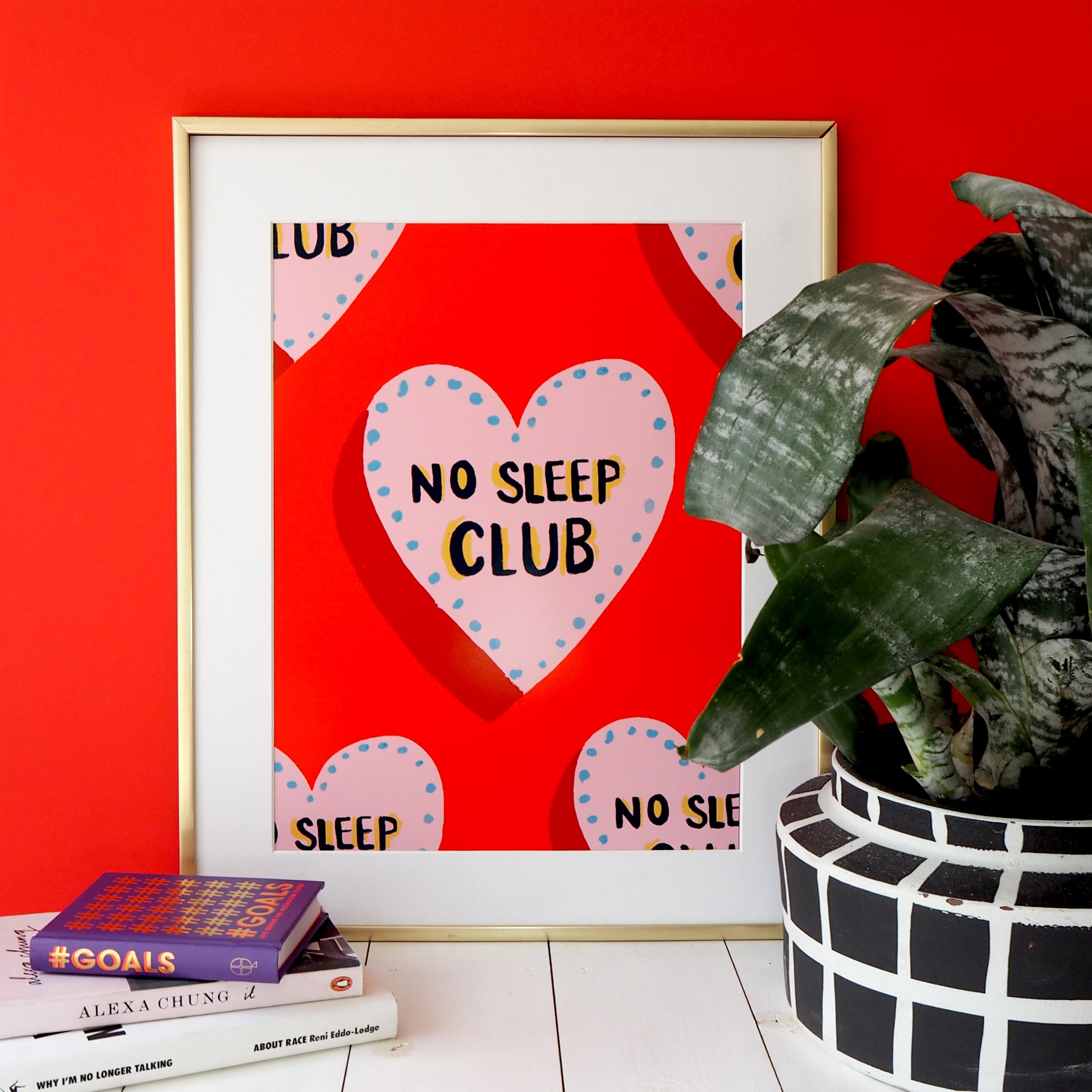 No Sleep Club Pattern Print